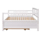 White Wood Full Daybed Frame With Trundle