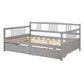 Gray Wood Full Daybed Frame With Drawers