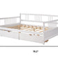 White Wood Full Daybed Frame With Drawers