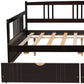 Espresso Wood Full Daybed Frame With Drawers