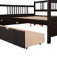 Espresso Wood Full Daybed Frame With Drawers