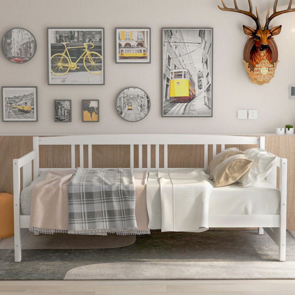 White Wood Twin Daybed Frame