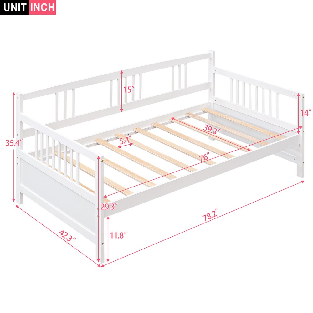 White Wood Twin Daybed Frame