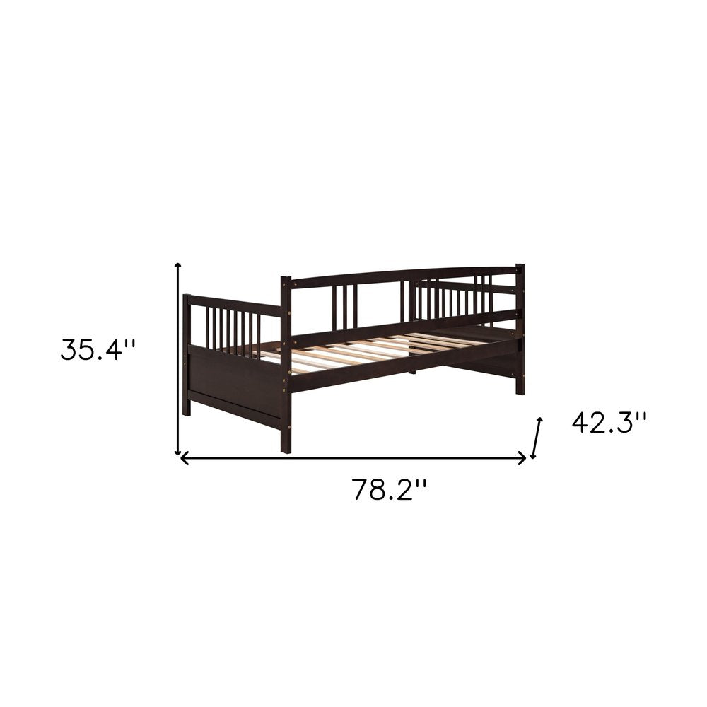 Espresso Wood Twin Daybed Frame