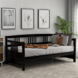 Espresso Wood Twin Daybed Frame