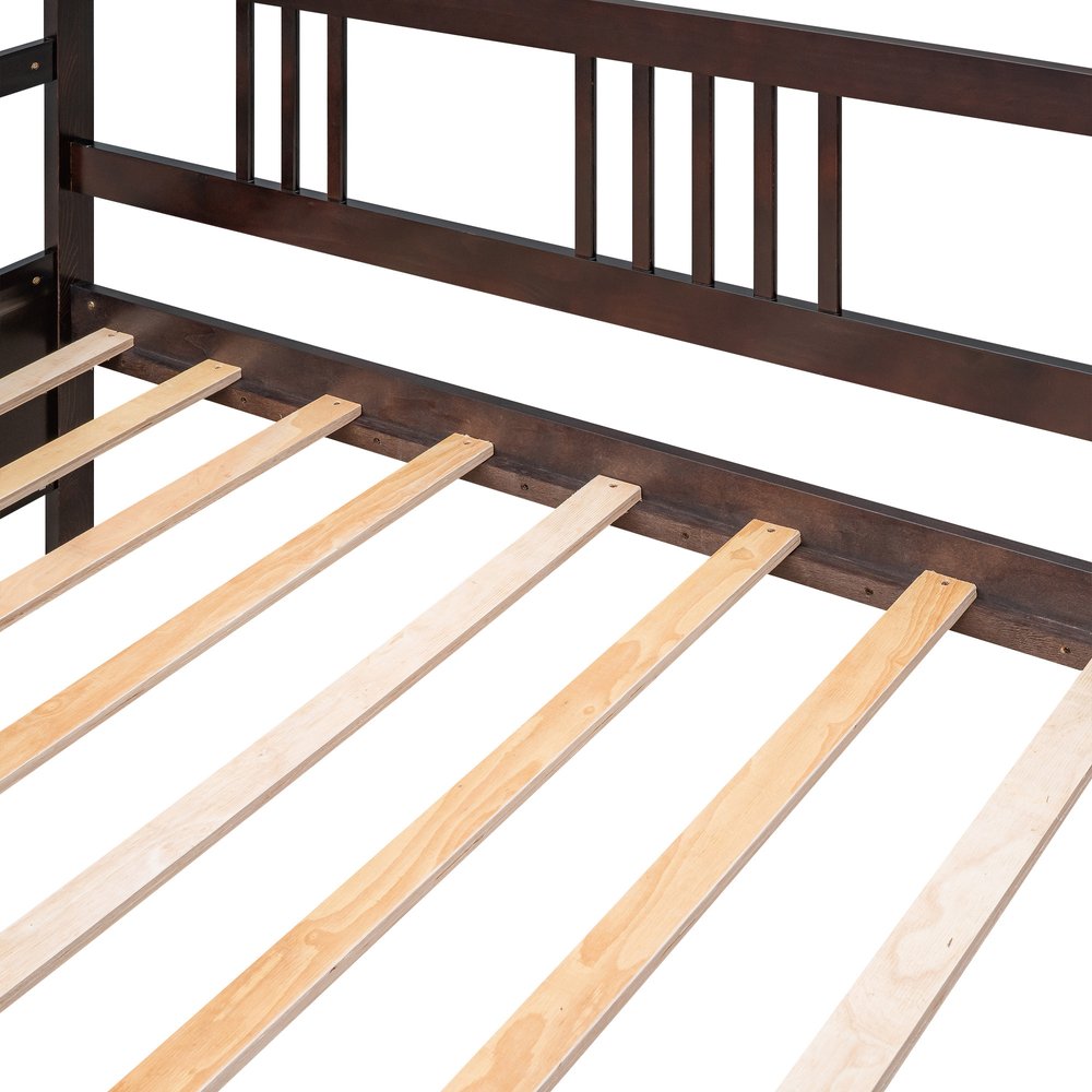 Espresso Wood Twin Daybed Frame