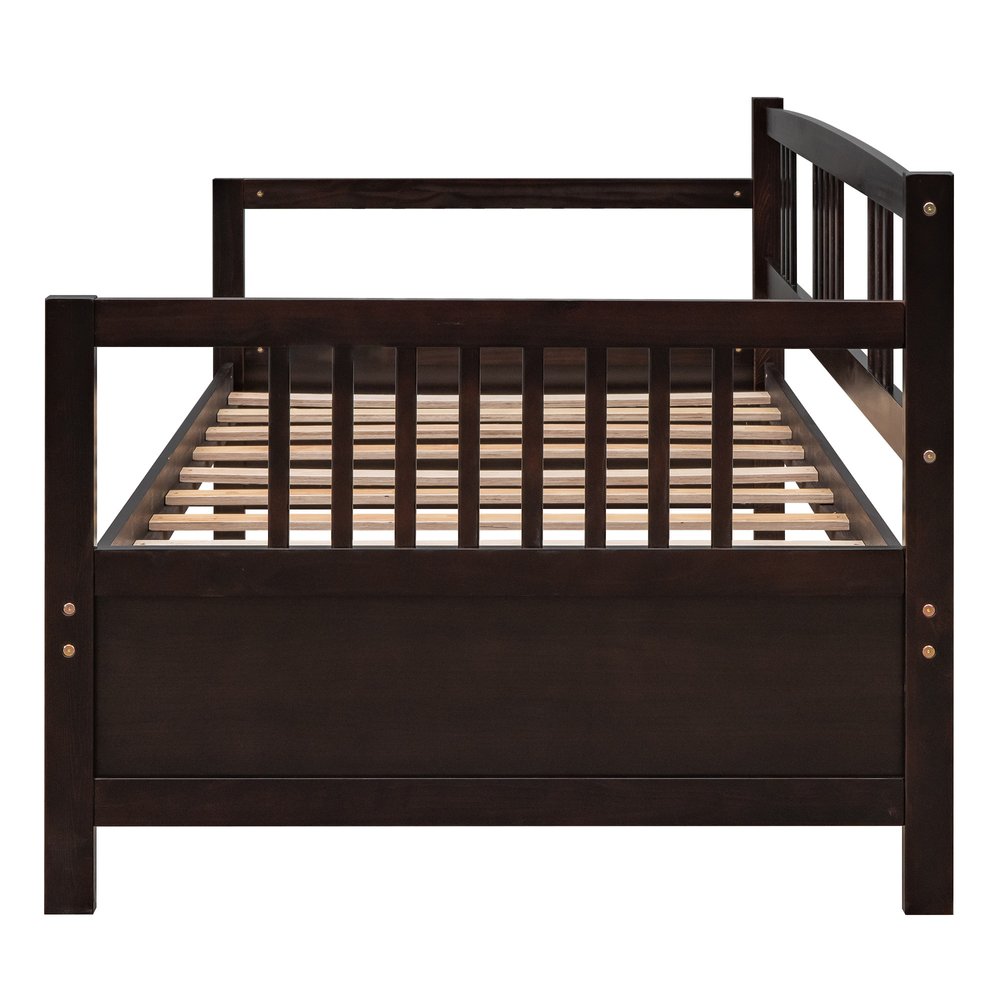 Espresso Wood Twin Daybed Frame