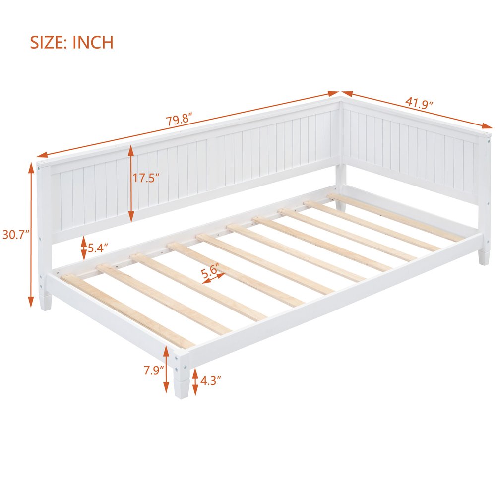 White Wood Twin Daybed Frame