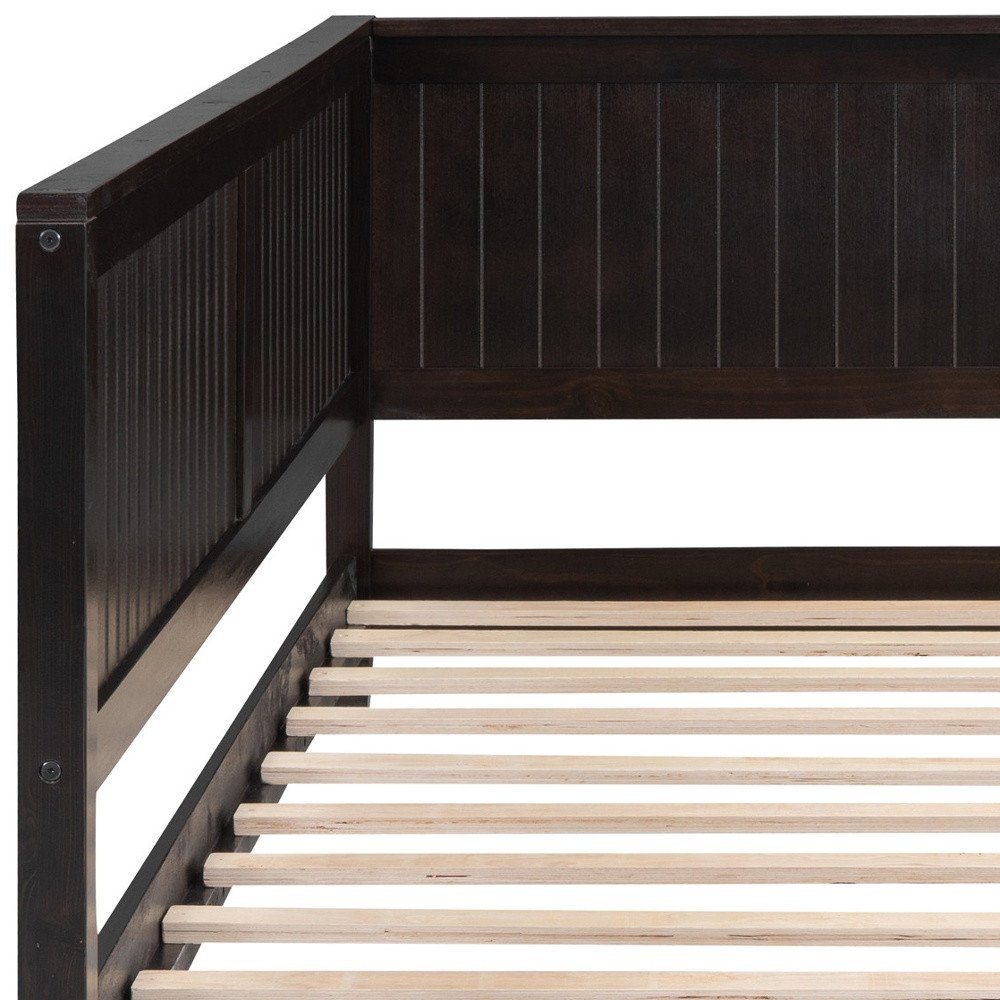 Espresso Wood Twin Daybed Frame