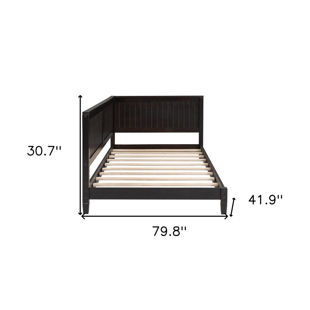 Espresso Wood Twin Daybed Frame