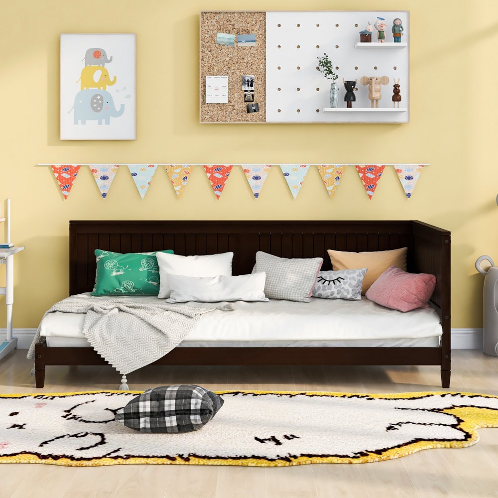 Espresso Wood Twin Daybed Frame