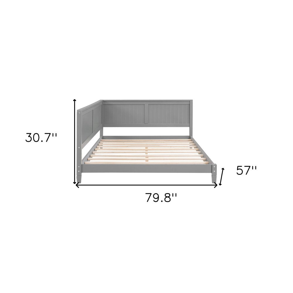 Gray Wood Full Daybed Frame