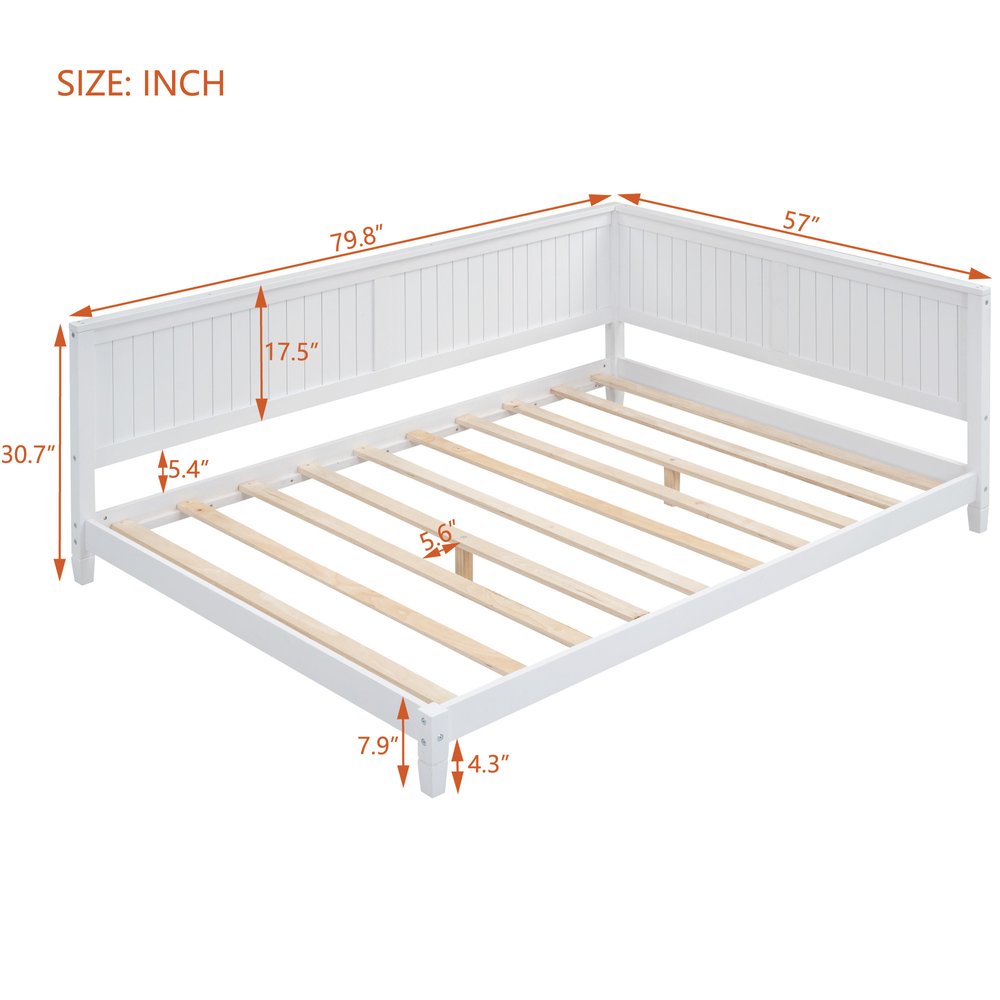 White Wood Full Daybed Frame