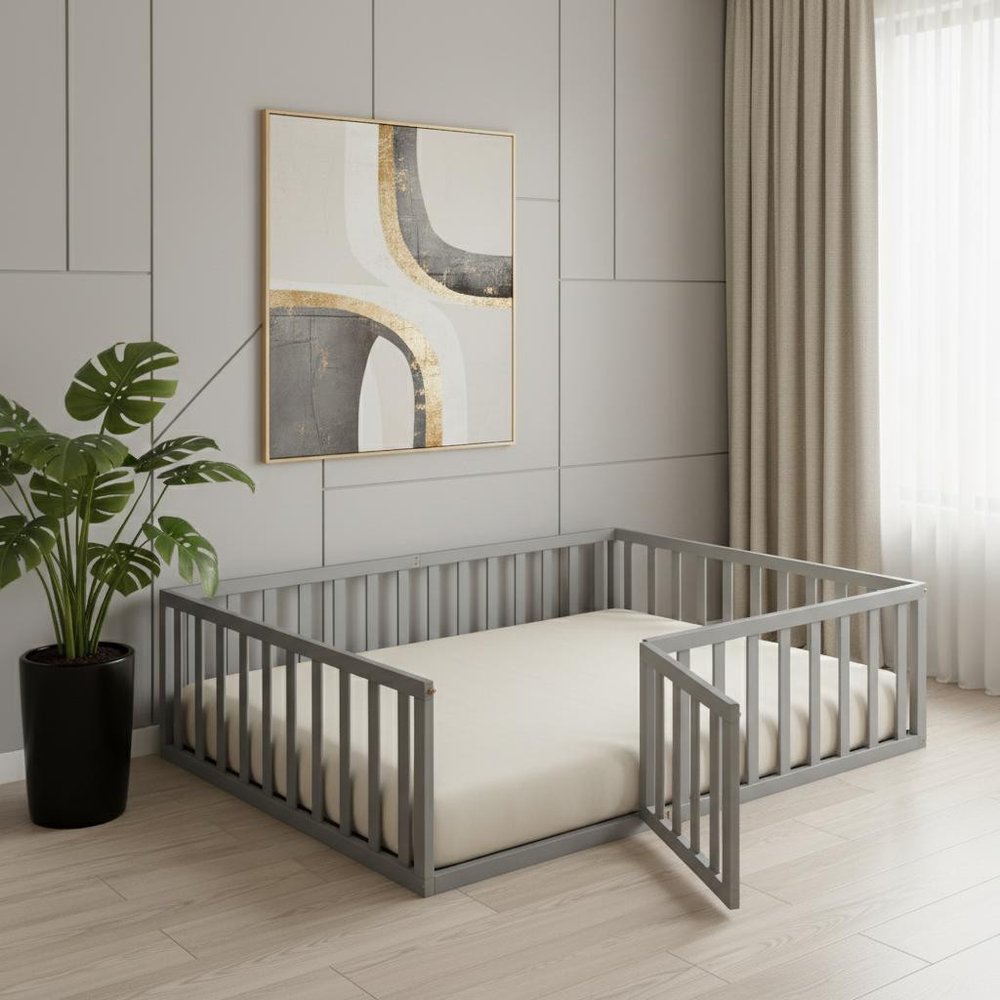 Gray Wood Full Daybed Frame