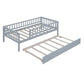 Gray Wood Twin Daybed Frame With Trundle