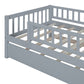 Gray Wood Twin Daybed Frame With Trundle