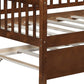 Walnut Wood Twin Daybed Frame With Trundle