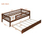 Walnut Wood Twin Daybed Frame With Trundle