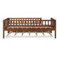 Walnut Wood Twin Daybed Frame With Trundle