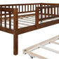 Walnut Wood Twin Daybed Frame With Trundle