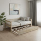Natural Wood Twin Daybed Frame With Trundle