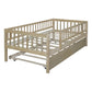Natural Wood Twin Daybed Frame With Trundle