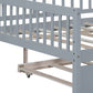 Gray Wood Full Daybed Frame With Trundle