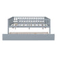 Gray Wood Full Daybed Frame With Trundle