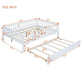 White Wood Full Daybed Frame With Trundle