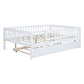White Wood Full Daybed Frame With Trundle