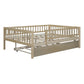 Natural Wood Full Daybed Frame With Trundle