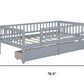 Gray Wood Twin Daybed Frame With Drawers