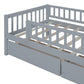 Gray Wood Twin Daybed Frame With Drawers