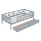 Gray Wood Twin Daybed Frame With Drawers