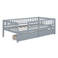 Gray Wood Twin Daybed Frame With Drawers