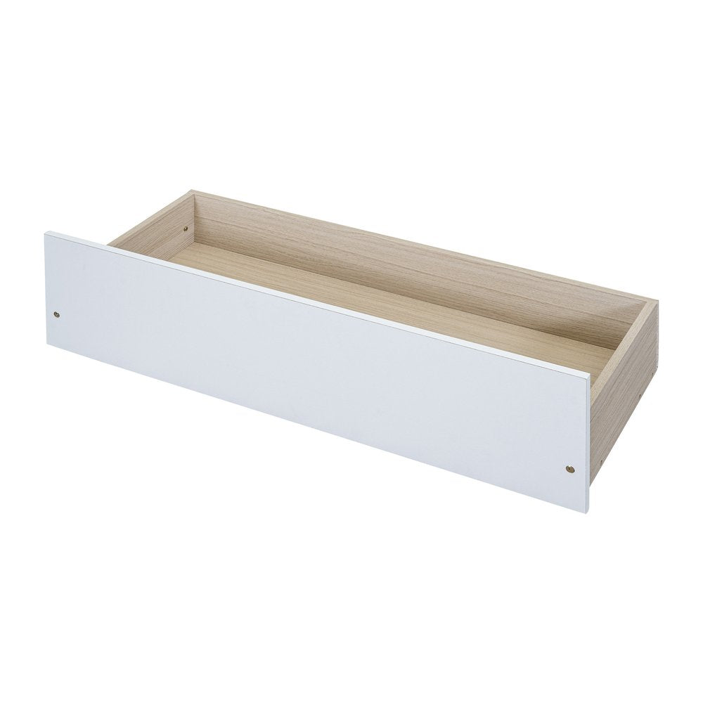 White Wood Twin Daybed Frame With Drawers