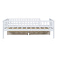 White Wood Twin Daybed Frame With Drawers