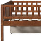 Walnut Wood Twin Daybed Frame With Drawers