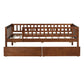 Walnut Wood Twin Daybed Frame With Drawers