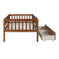 Walnut Wood Twin Daybed Frame With Drawers