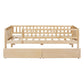 Natural Wood Twin Daybed Frame With Drawers