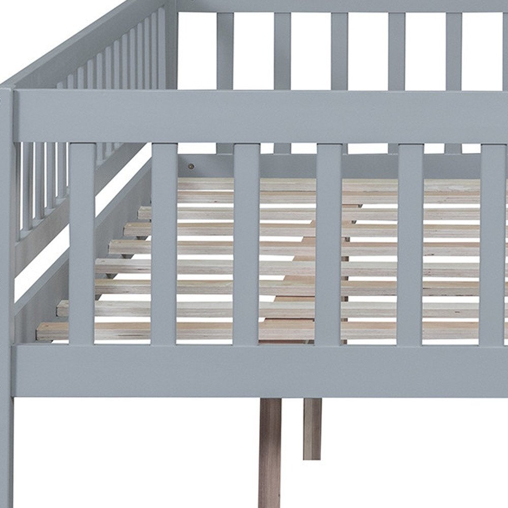 Gray Wood Full Daybed Frame With Drawers