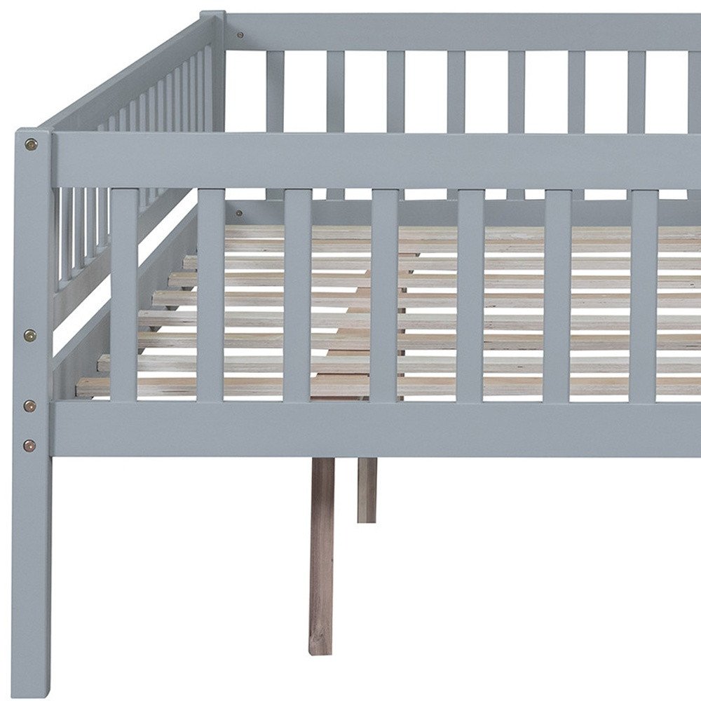 Gray Wood Full Daybed Frame With Drawers