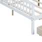 White Wood Full Daybed Frame With Drawers