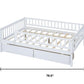 White Wood Full Daybed Frame With Drawers