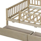 Natural Wood Full Daybed Frame With Drawers