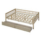 Natural Wood Full Daybed Frame With Drawers