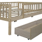 Natural Wood Full Daybed Frame With Drawers