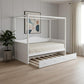 White Wood Twin Daybed Frame With Trundle