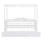 White Wood Twin Daybed Frame With Trundle